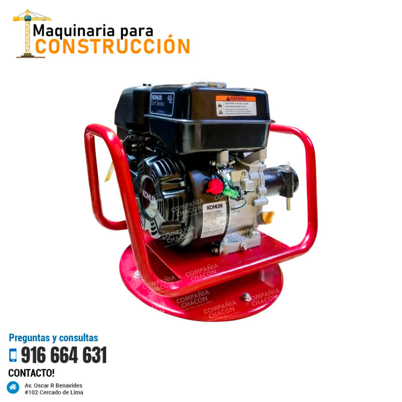VIBRADORA DE CONCRETO CON MOTOR KOHLER DE 6HP